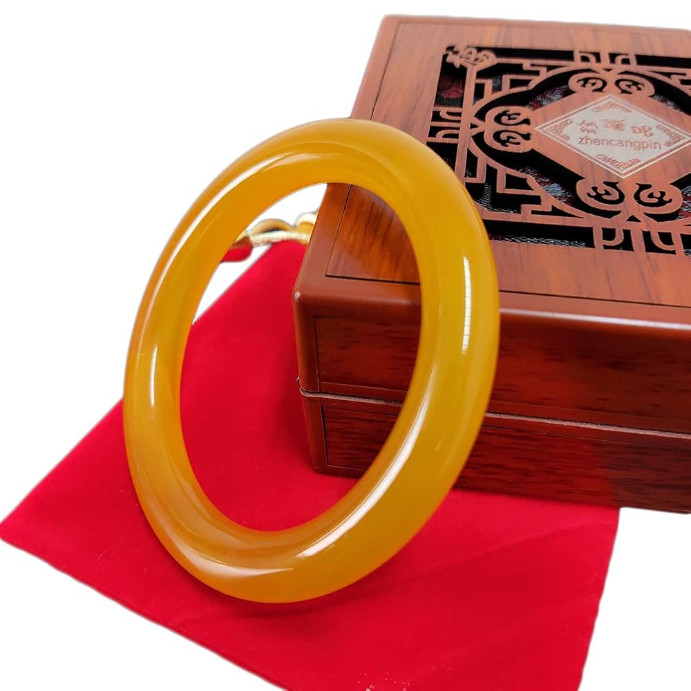 小春【天然・黄翡翠バングル】イエロージェイド 約58g内径約17㎝ Amazon.co.jp: 中国産天然黄瑪瑙翡翠バングルブレスレット、中国